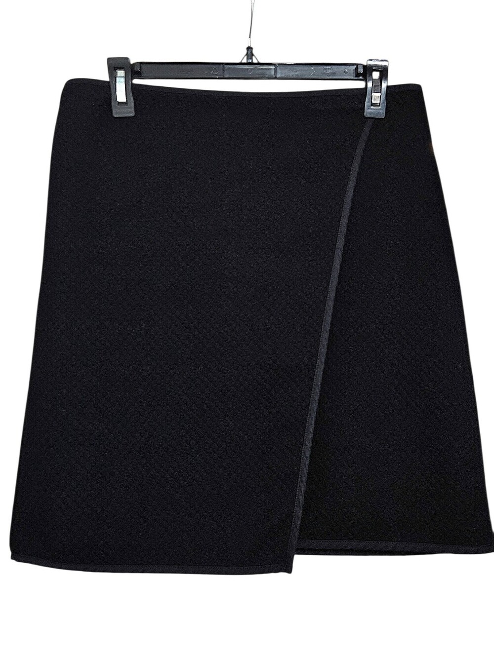 Boden Black Quilted Wrap Style A-Line Skirt Classic Minimalist Chic Size 6R